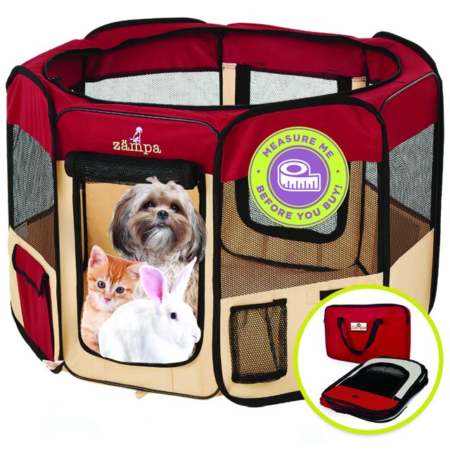 Zampa Portable Foldable Pet playpen For Large Dogs, Small Puppies