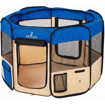 Zampa Portable Foldable Pet playpen For Large Dogs, Small Puppies & Cats, Water resistant
