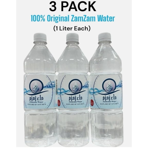 Zamzam Original Water 3 Pack, 1 Liter