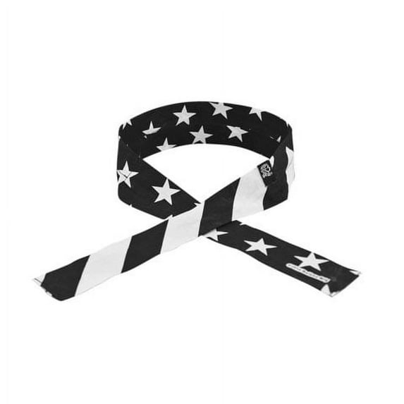 Zan Headgear Cotton Cooldanna Head/Neck Wrap Black/White Flag