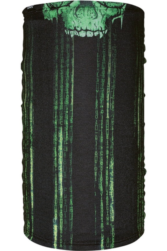 Zan Headgear Fleece Lined Motley Neck Tube Cyber Skull