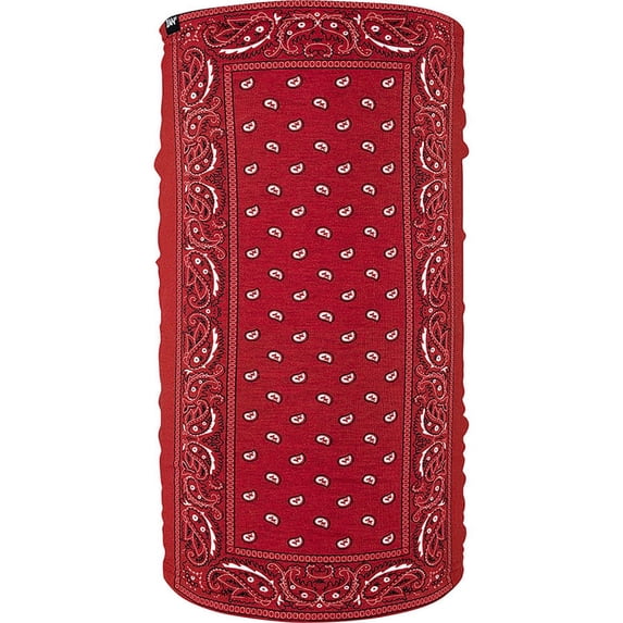 Zan Headgear Fleece Lined Motley Neck Tube Red Paisley