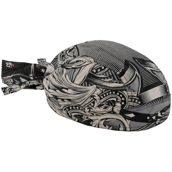 Zan Headgear Flydanna Headwrap Aces and Swords (OSFM, Gray Aces and Swords)