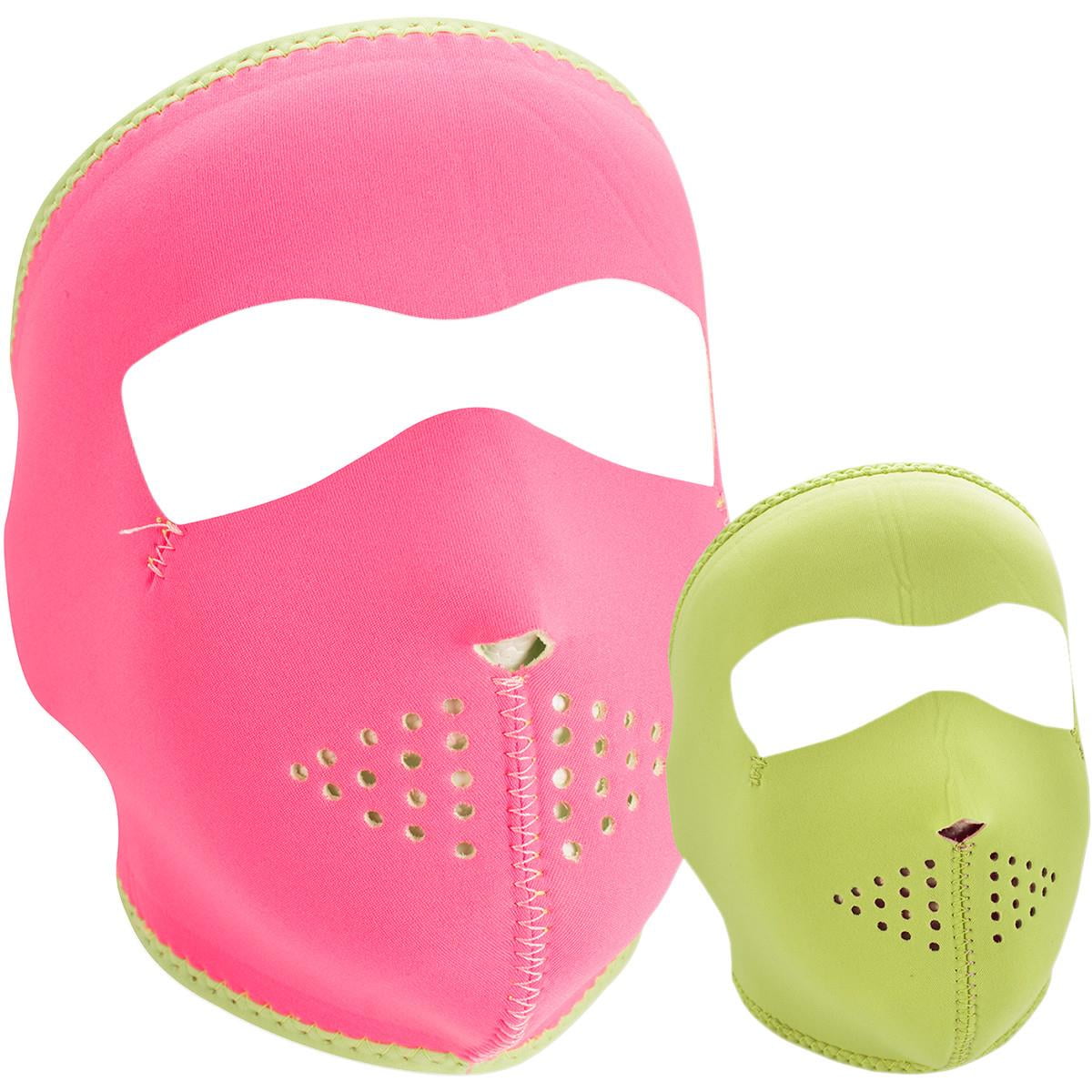 Zan Headgear Full Face Mask (OSFM, Pink/Lime Green)