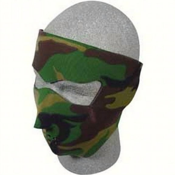Zan Headgear Full Face Neoprene Facemask Woodland Camo