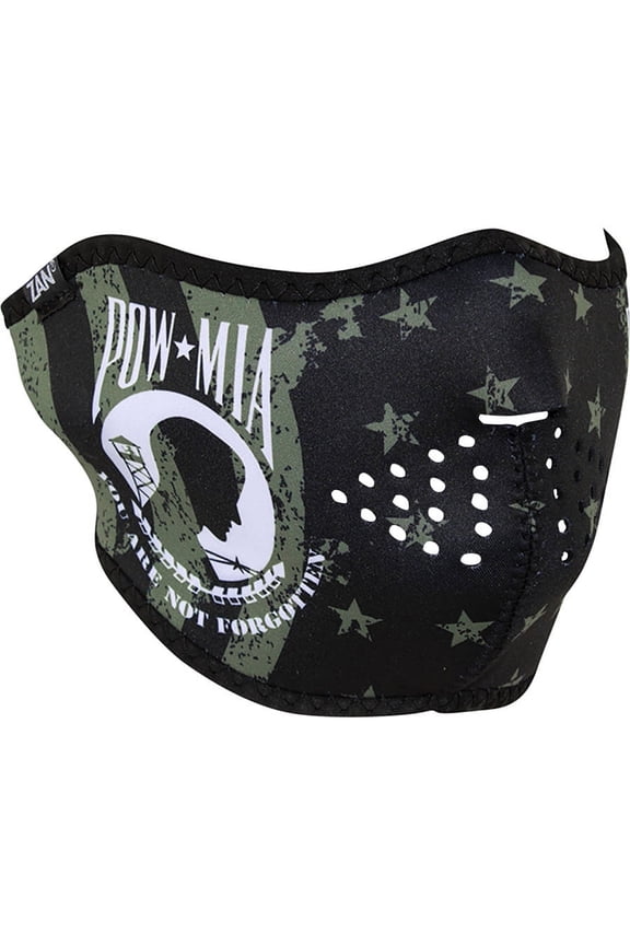 Zan Headgear Half Face Mask (One Size Fits Most, Pow Mia Flag)