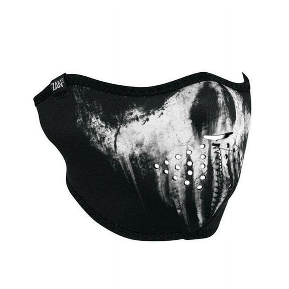 Zan Headgear Half Face Mask (One Size Fits Most, Skull Ghost)
