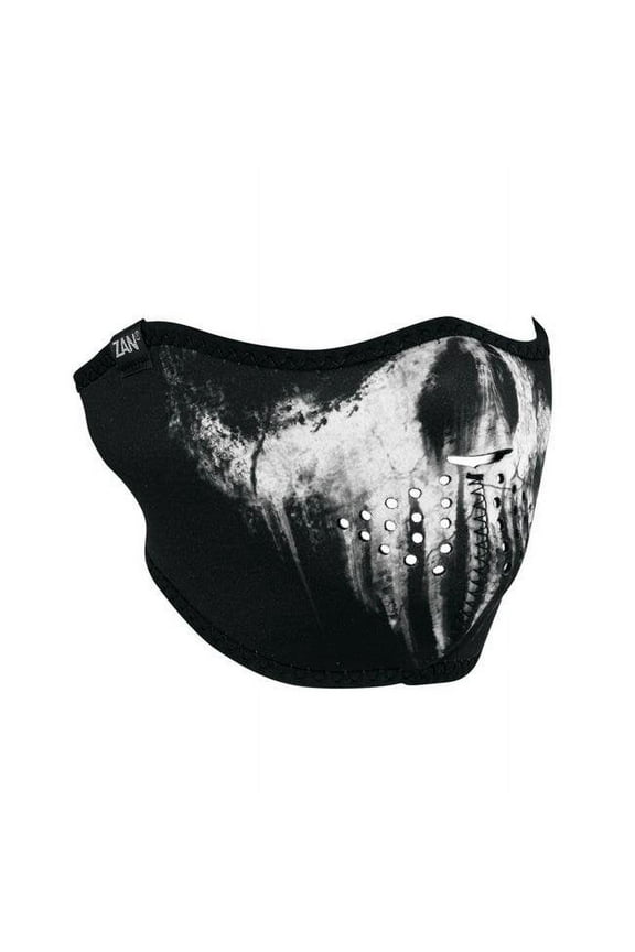 Zan Headgear Half Face Mask (One Size Fits Most, Skull Ghost)