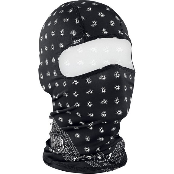 Zan Headgear Polyester Balaclava (One Size Fits Most, Black Paisley)