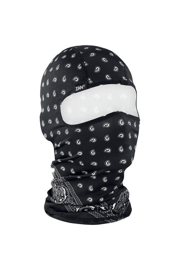 Zan Headgear Polyester Balaclava Facemask Black Paisley