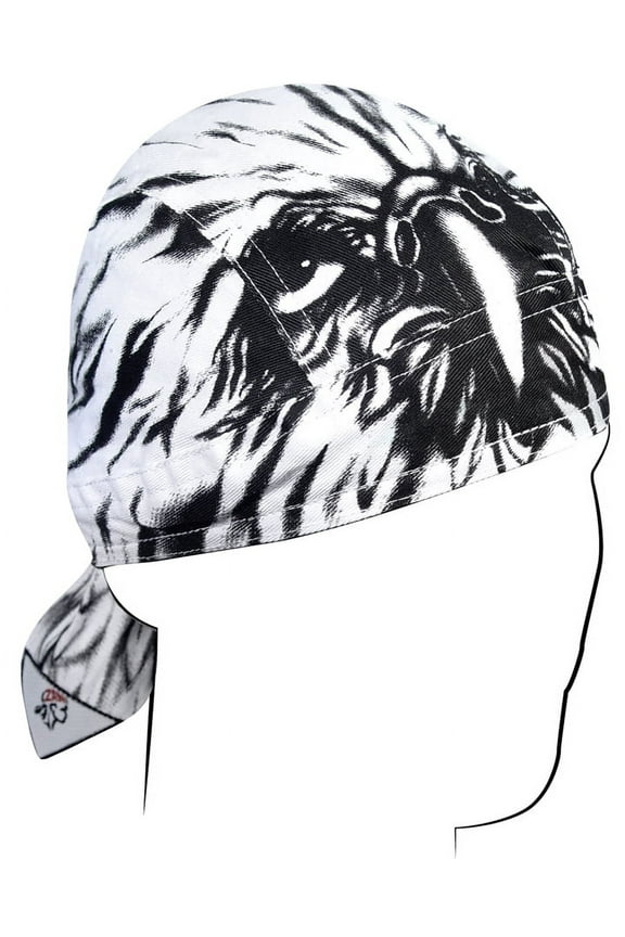 Zan Headgear Road Hog Flydanna Headwrap Airbrushed fits Eagle (OSFM, White Airbrushed fits Eagle)