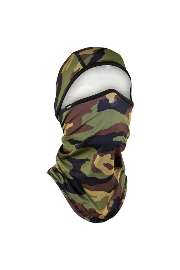 Zan Headgear Sportflex Convertible Balaclava Facemask Woodland Camo