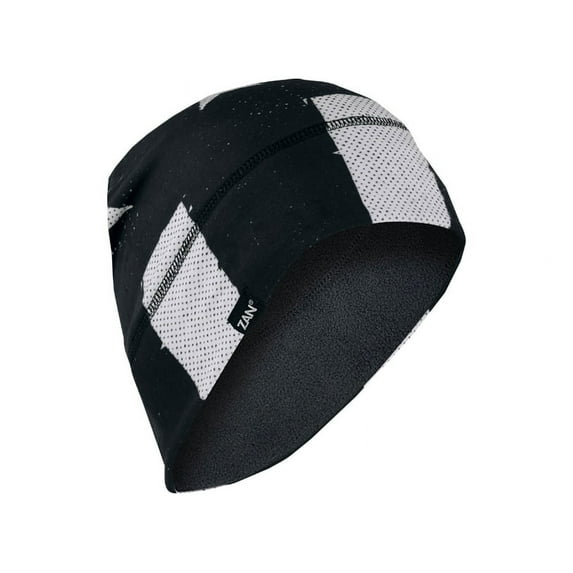 Zan Headgear Sportflex Fleece Helmet Beanie Black/White Flag