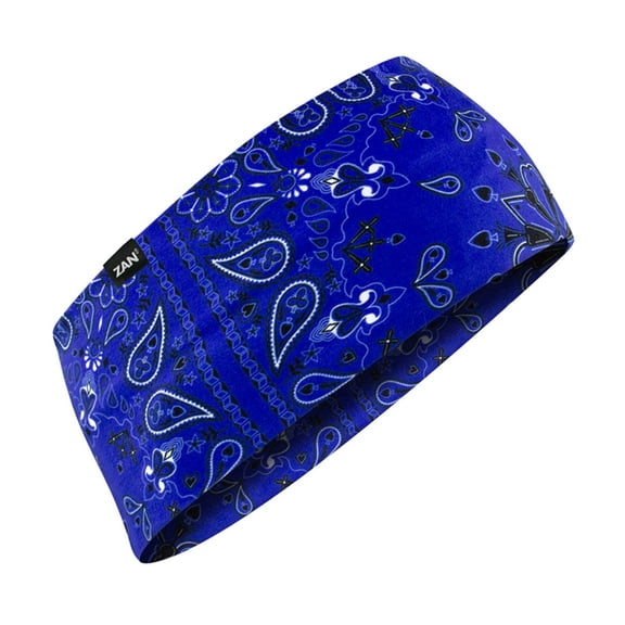Zan Headgear Sportflex Headband Paisly Blue