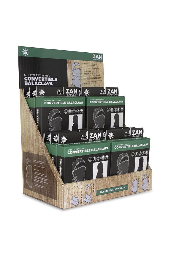 Zan Headgear Sportflex Series Balaclave Prepack - 12 Pack (OSFM, Black)