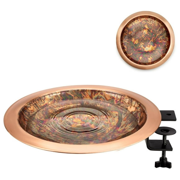 ZanQee BBD13-3 Fired Copper Deck Mount, Basin Water Fountain for Outside Backyard, Outdoor Patio, Garden, Feeder Bath, Small