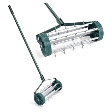 ZanQee Lawn Aerator, 17inch Heavy Duty Rolling Aerator with Sharp Spikes & Anti-Slip Handle, Push Grass Lawn Aerator for Lawn, Garden, Yard, Manual Aerator Tool (Basic)