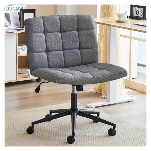 ZanQee Swivel Criss Cross Legged Chair with Wheels for Home Office