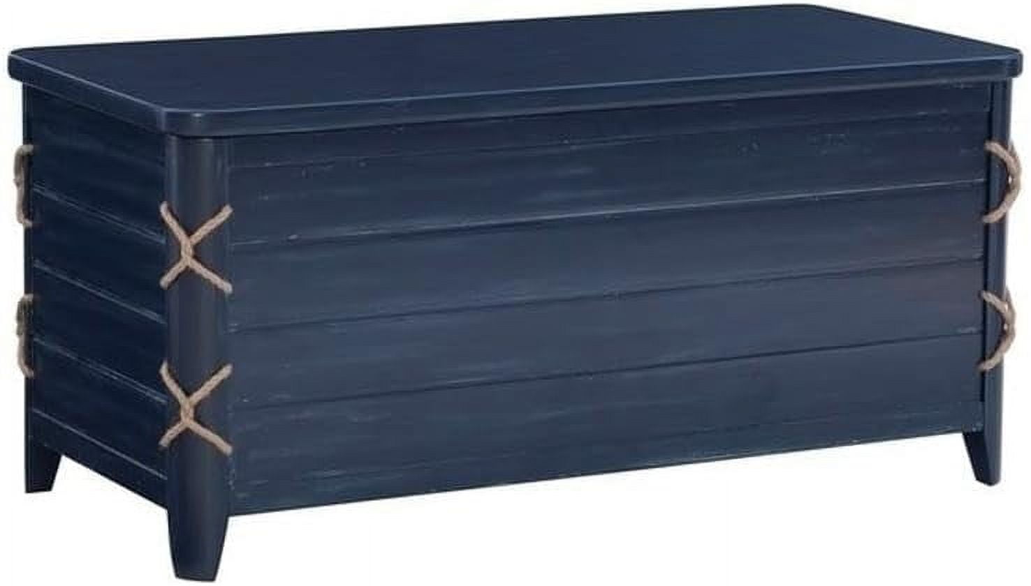 Zana Wood Rope Cedar Lined Storage Chest in Blue - Walmart.com