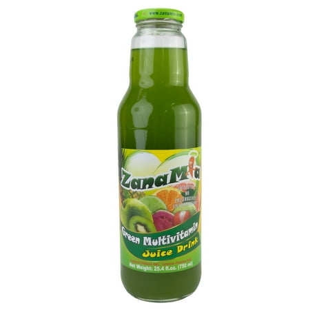 ZanaMia Green Multivitamin Juice Drink, 25.4 fl oz Single Glass Bottle