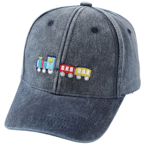 Zanarzt Baby Baseball Cap Toddler Washed Baseball Cap Vintage Distressed Baseball Cap Cartoon Hat for Boys and Girls Navy,3-8 Years