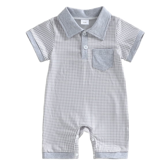 Zanarzt Baby Bodysuit Boy Baby Boys Summer Wallfe Romper Jumpsuit Toddler Boy Bodysuit Playsuit Organic Cotton Bodysuit Grey,9-12 Months