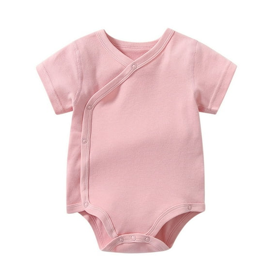 Zanarzt Baby Bodysuit Girl Baby Bodysuits Soft Cotton Short Sleeve Romper Playsuits Outfits Light Pink,Newborns