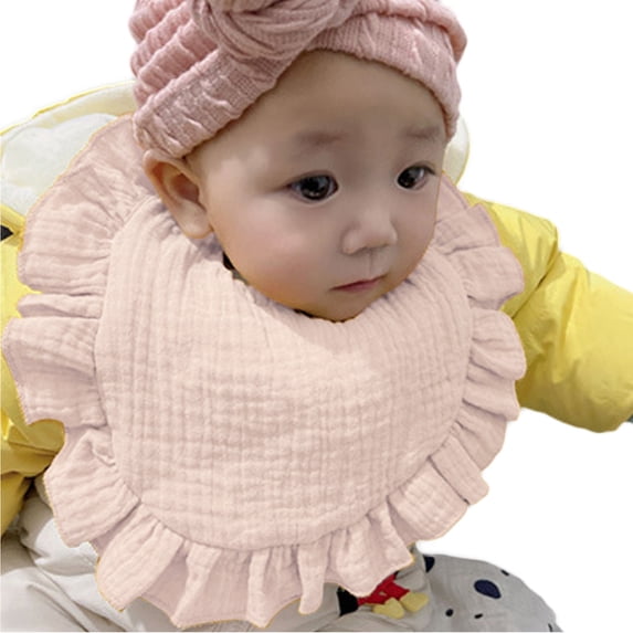 Zanarzt Baby Boy Bibs Muslin Baby Bibs for Girls Soft Cotton Drool Bibs Ruffle Trim for Newborns & Toddlers K