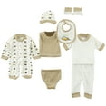 thumbnail image 1 of Zanarzt Baby Layette Gift Set Boy Baby Layette Gift Set for Girls 8 Piece Jumpsuit+Vest+Underwear+Top+Pant+Bib+Hat+Socks Girl Gift Set Baby Clothes Yellow,0-3 Months, 1 of 7