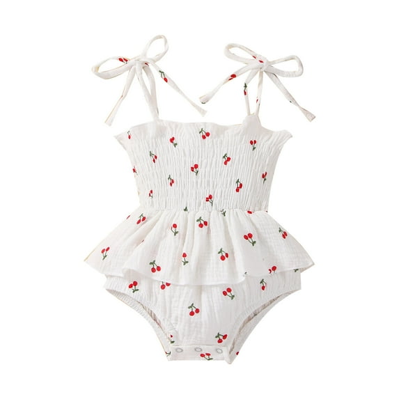 Zanarzt Baby Girl Summer Bodysuit Cotton Baby Bodysuit Infant Outfit Cute Newborn Clothes Unisex Romper White,12-18 Months