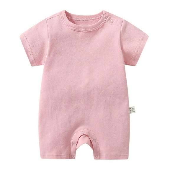 Zanarzt Baby Boy Short Sleeve Romper Baby Bodysuit Outfit Cute Clothes Unisex Romper Light Pink,9-12 Months