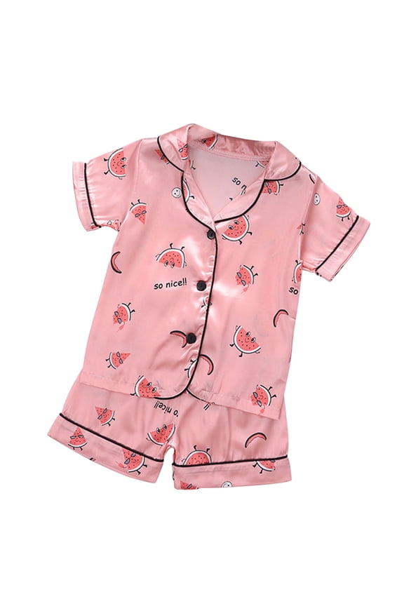Baby Boy Summer Cotton Sleepwear Toddler Boys Girls Pajamas Short Sets Cotton 2 Piece Pjs Sleepwear Summer Clothes Kids Jammies Set Pink,2-3 Years