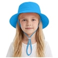 thumbnail image 1 of Zanarzt Baby Boy Sun Hat Baby Sun Hat Kids Summer UPF 50+ Toddler Bucket Hat Wide Brim Beach Hats for Boys Girls 6-10 Years,Blue, 1 of 5