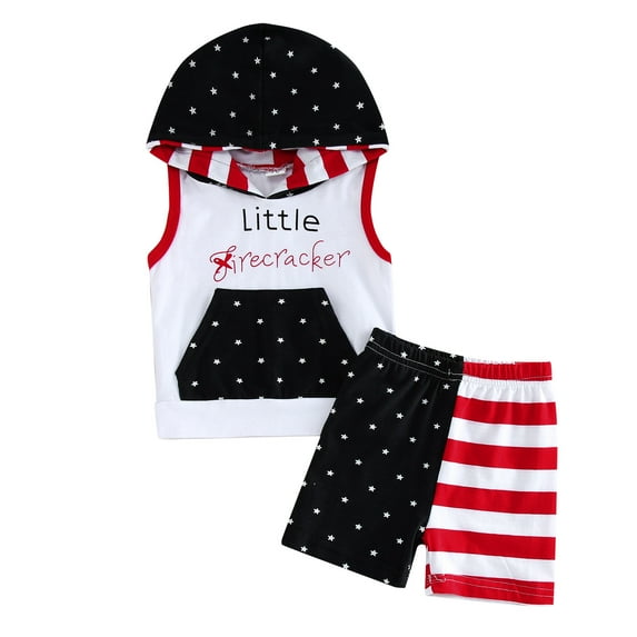 Zanarzt Baby Boys First 4th Of July Outfit Toddler Baby Boy 4th of July Clothes Set Short Sleeve Shirt Top and Shorts Set 2 Piece Summer Outfits White,6 Months
