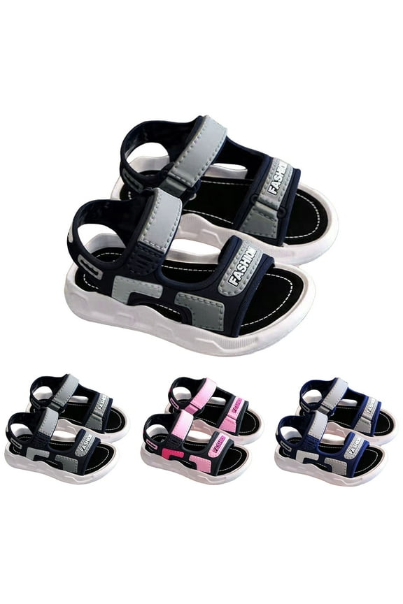 Baby Boys Sandals Toddler Boys Buckle Sandals Open Toe Flat Slide Kids with Adjustable Back Strap Beach Slippers Children Beach Slippers Blue,11