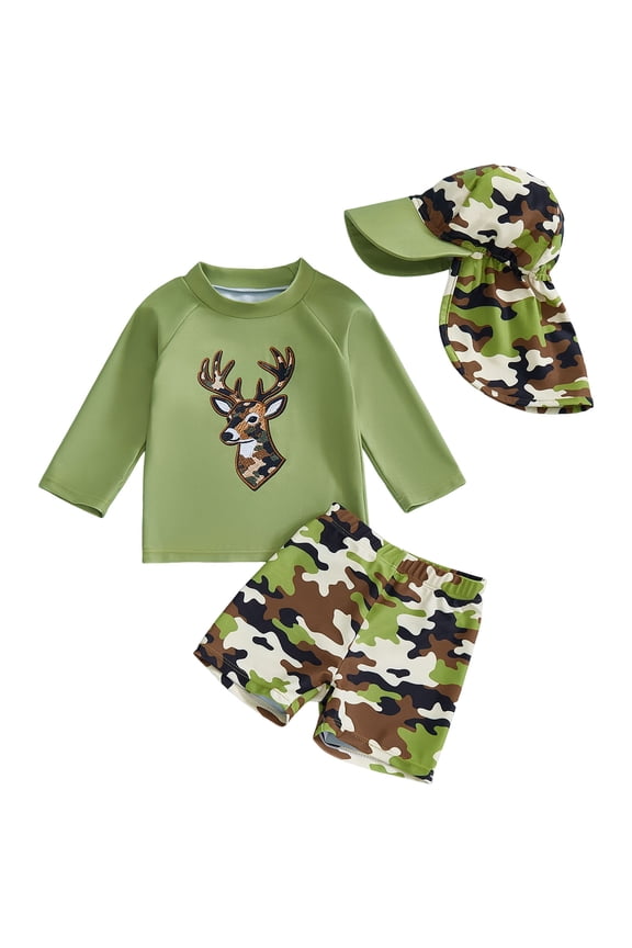 Baby Boys Swimsuit UPF 50+ Baby Swimsuit Boy Zipper Rash Guard Bathing Suit Toddler Boy Swim Trunks Swimwear Beach Swim Suit Green,6-12 Months