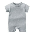 thumbnail image 1 of Zanarzt Baby Clothes Boy Baby Boys Girls Short Sleeve Romper Baby Cotton Short Sleeve Bodysuits Grey,6-9 Months, 1 of 3