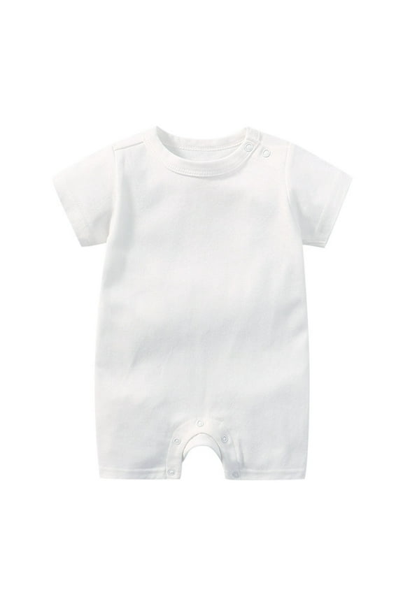 Baby Clothes Boy Baby Boys and Girls Short Sleeve Romper Unisex Cotton One Piece Bodysuits White,18-24 Months