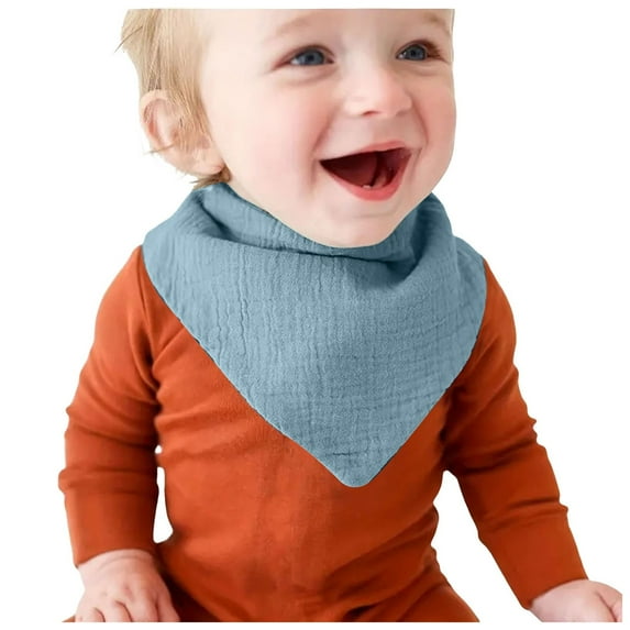 Zanarzt Baby Clothes Boy Muslin Baby Bibs Baby Bandana Drool Bib for Drooling and Teething Cotton Soft Absorbent for Girls Boys Blue