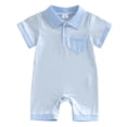 thumbnail image 1 of Zanarzt Baby Clothes Girl Baby Boys Summer Wallfe Romper Jumpsuit Toddler Boy Bodysuit Playsuit Organic Cotton Bodysuit Blue,9-12 Months, 1 of 7