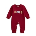 thumbnail image 1 of Zanarzt Baby Clothes Girl Infant Baby Boys Girls Football Season Jumpsuit Watch Football with Daddy Romper Playsuit Sweatshirt Red,3-6 Months, 1 of 6