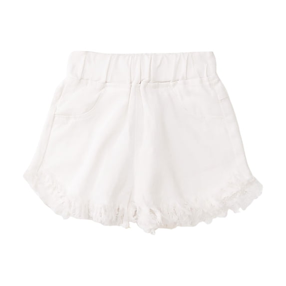 Zanarzt Baby Girl Bloomers Toddler Girls Casual Jeans Shorts Baby Kids Solid Color Daily Wear Denim Short Pants White,3-4 Years