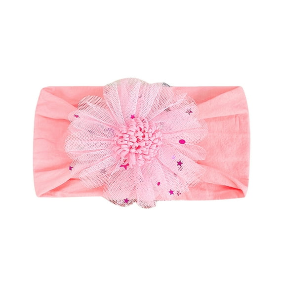 Zanarzt Baby Girl Bows and Headbands Flower Stretch Hairband Baby Girls with Tulle Toddler Headwear Boys Headband Baby Headbands White,One Size