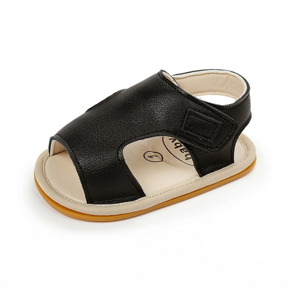 Zanarzt Baby Girl Sandals Baby Girls Boys Sandals Summer Shoes Toddler Flower Soft Rubber Sole Flats First Walker Shoes Black,6