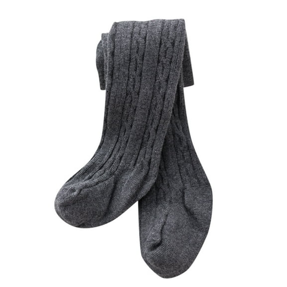 Zanarzt Baby Girls Legging Pant Baby Toddler Girls Boys Cable Knit Tights Cotton Footed Leggings Pantyhose Stocking Pants Dark Gray,12-24 Months