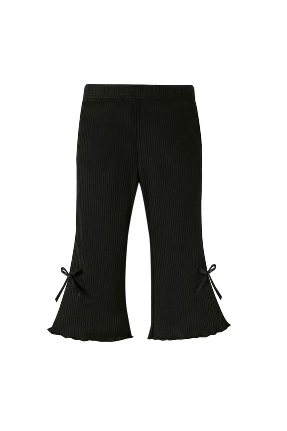 Baby Leggings Baby Girls Solid Color Pants Casual Versatile Fashionable Flared Pants Black,6-9 Months