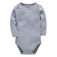 thumbnail image 1 of Zanarzt Baby Rompers Baby Plain Cotton Long Sleeve Solid Color Bodysuit Clothing for Boys and Girls Grey,9-12 Months, 1 of 6