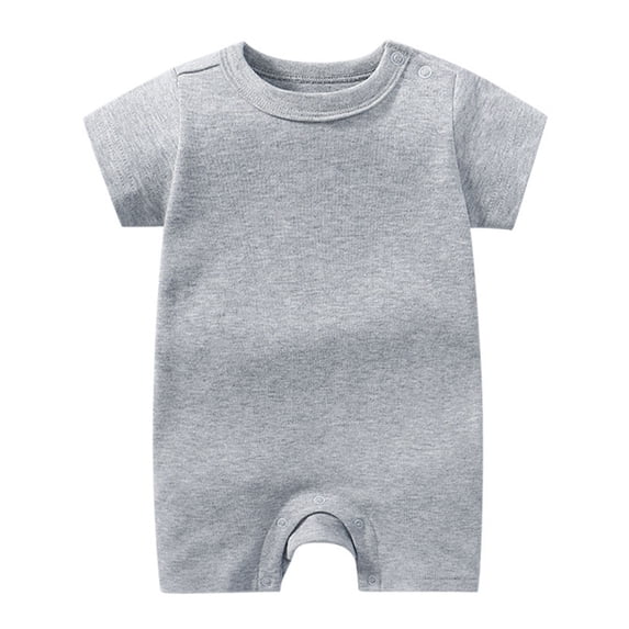 Zanarzt Toddler Boy Clothes Baby Boys and Girls Short Sleeve Romper Unisex Cotton One Piece Bodysuits Grey,9-12 Months