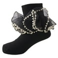 thumbnail image 1 of Zanarzt Baby Ruffle Socks Baby Girls Ruffle Socks Layer Lace Frilly Turn Cuff Fancy Dress Socks Toddler Girl Preemie Newborn Infant Kids Black,1-3 Years, 1 of 3