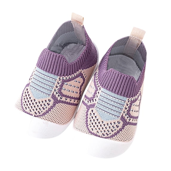 Zanarzt Baby Shoes Baby Boys Girls Shoes First Walkers Breathable Soft Antislip Wearproof Crib Shoes Prewalker Sneaker Purple,12-18 Months